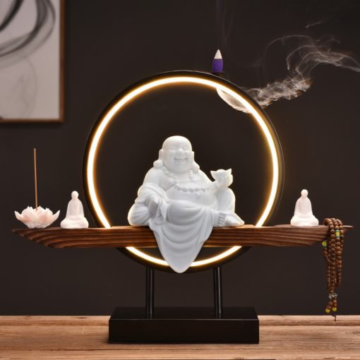 Tiểu cảnh Phật Di Lặc cầm vàng