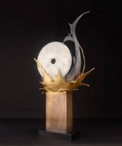 Tượng cá chép ôm đồng điếu bằng đồng