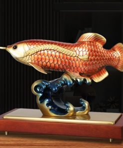 Tượng cá rồng ngậm tiền