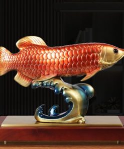 Tượng cá rồng ngậm tiền