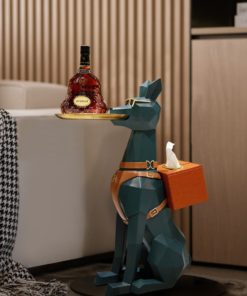 Tượng chó bồi bàn kết hợp hộp khăn giấy