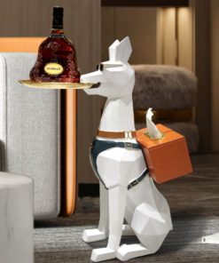 Tượng chó bồi bàn kết hợp hộp khăn giấy