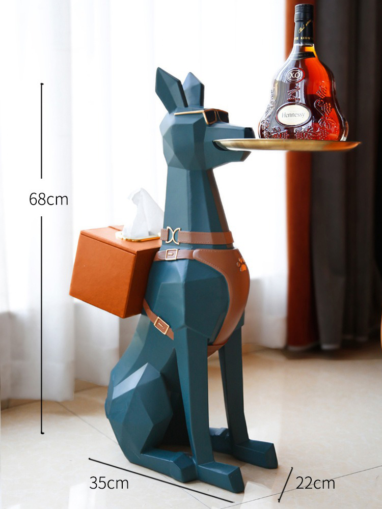 Tượng chó bồi bàn kết hợp hộp khăn giấy