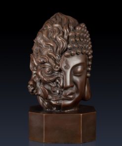 Mẫu tượng đầu phật thiện ác bằng đồng