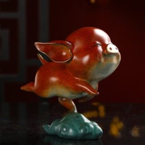 Tượng heo bay bằng đồng