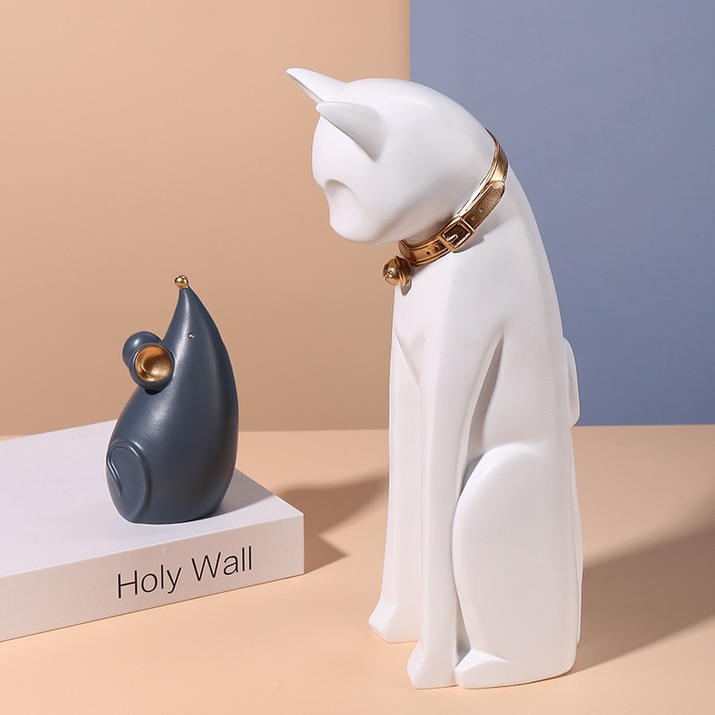 Tượng mèo và chuột để bàn