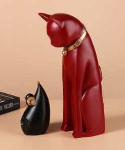 Tượng mèo và chuột để bàn