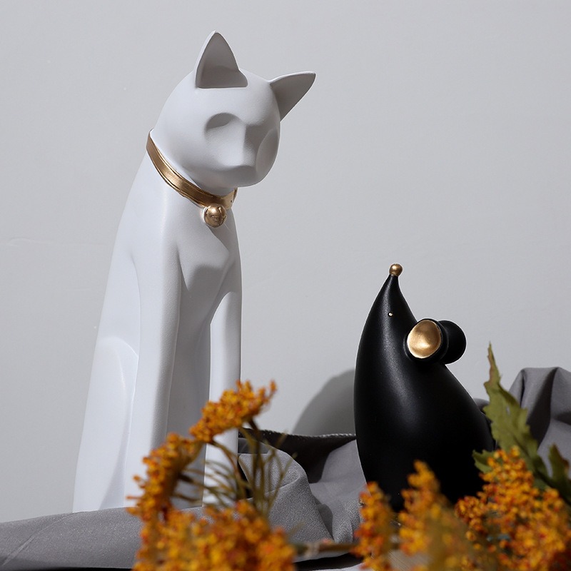 tuong meo va chuot Tượng mèo và chuột để bàn