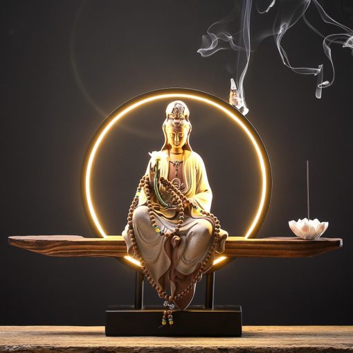 Tượng Phật Bà Quan Âm kết hợp đèn led