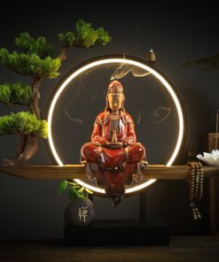 Tượng Quan Âm kết hợp trầm hương trang trí sáng tạo
