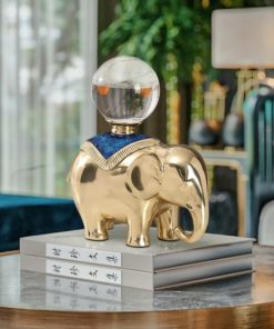Tượng voi cõng quả cầu pha lê trang trí