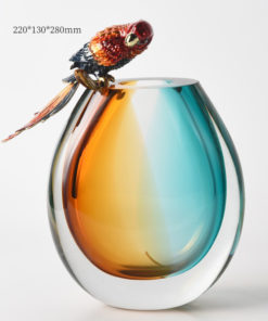 Bình hoa thủy tinh chim vẹt