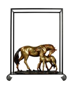 Tượng ngựa mẹ con phong thủy bằng đồng