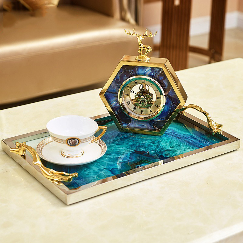 Khay đựng trà bánh bằng đá mã não Khay đựng trà bánh bằng đá mã não