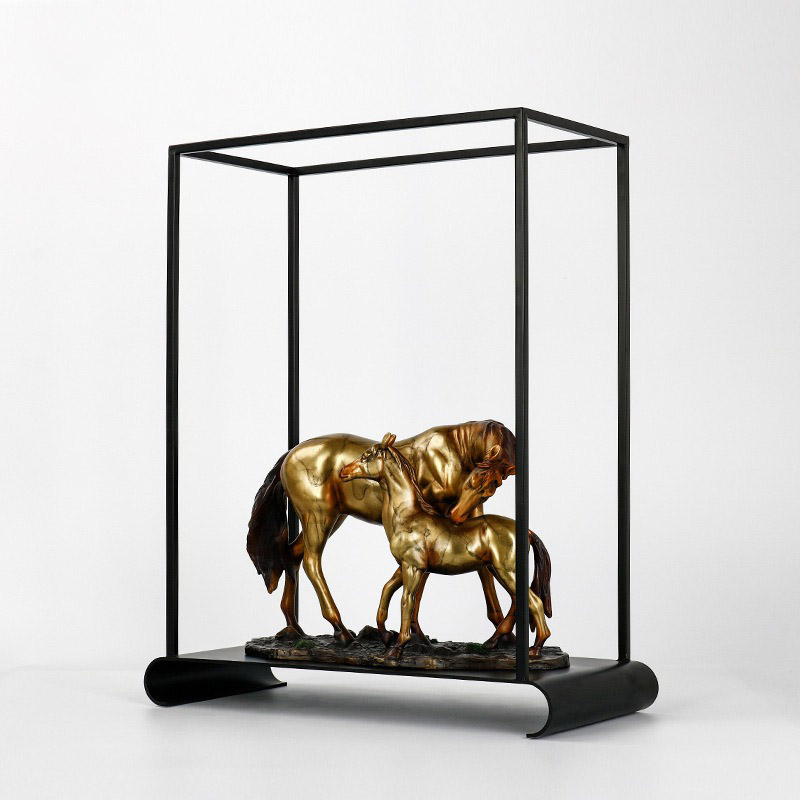 Tượng ngựa mẹ con phong thủy bằng đồng