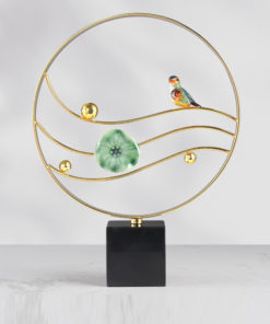 Mô hình chim và hoa sen trang trí