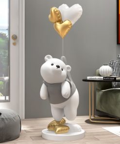 Tượng gấu béo để sàn trang trí phòng khách