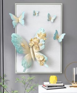 Tranh phù điêu 3D uyên ương hồ điệp