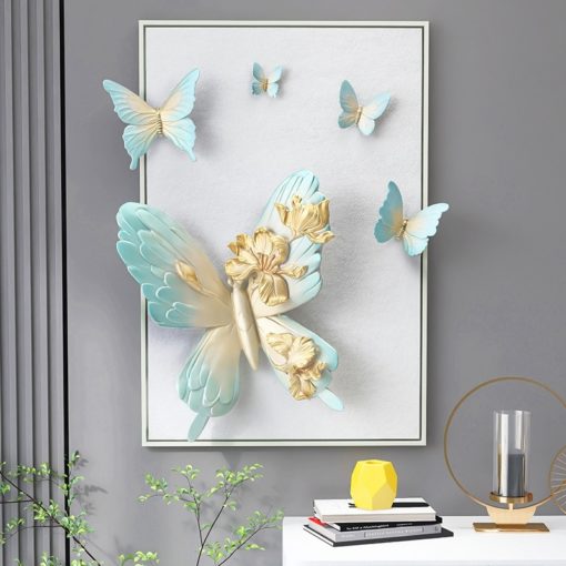 Tranh phù điêu 3D uyên ương hồ điệp