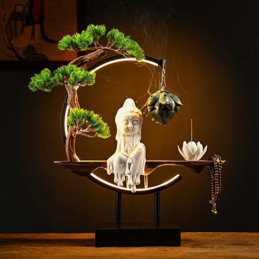 Thác khói trầm hương Phật thờ tại gia