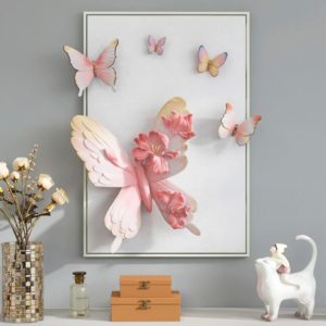 Tranh phù điêu 3D uyên ương hồ điệp