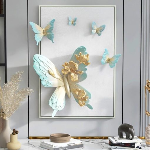 Tranh phù điêu 3D uyên ương hồ điệp