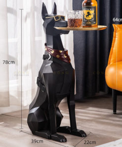 Tượng chó kết hợp khay đựng trà bánh