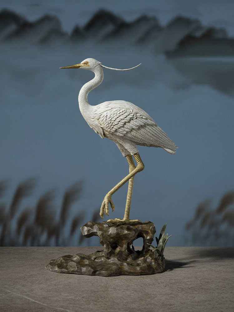 Tượng con cò bằng đồng Tượng con cò bằng đồng