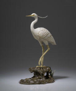 Tượng con cò bằng đồng