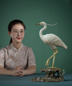 Tượng con cò bằng đồng