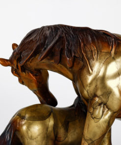 Tượng ngựa mẹ con phong thủy bằng đồng