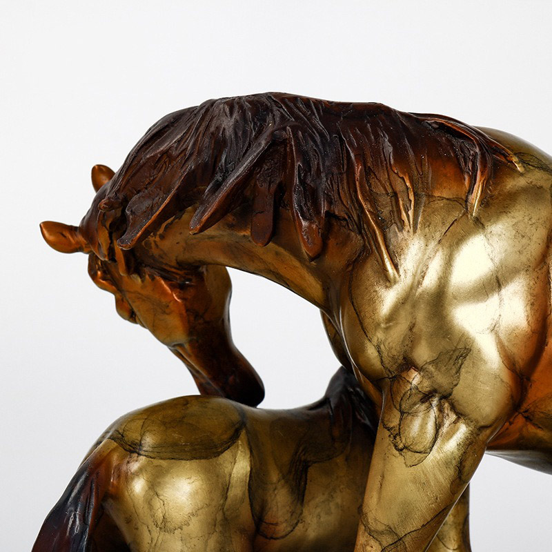 Tượng ngựa mẹ con phong thủy bằng đồng