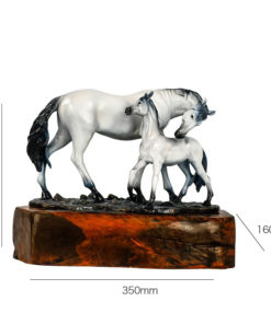 Tượng ngựa mẹ con phong thủy bằng đồng