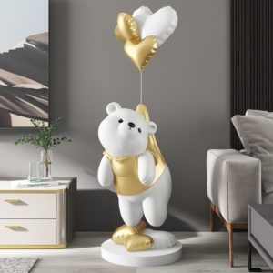 Tượng gấu béo để sàn trang trí phòng khách