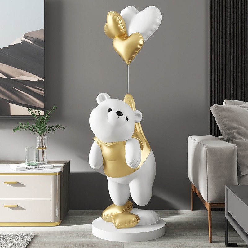 Tượng gấu béo để sàn trang trí phòng khách Tượng gấu béo để sàn trang trí phòng khách