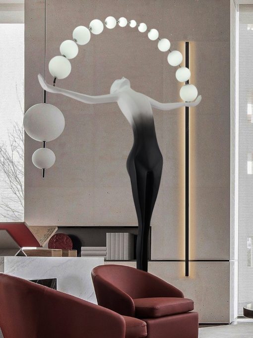 Tượng nghệ thuật người giữ đèn để sàn
