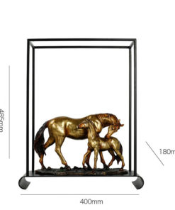 Tượng ngựa mẹ con phong thủy bằng đồng