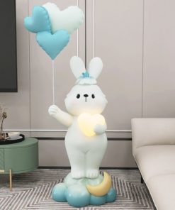 Tượng thỏ bunny ôm đèn led trái tim