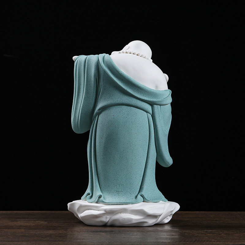 Tuong Phat di lac cam gay nhu y decor 2 Tượng Phật di lặc cầm gậy như ý decor CD1127