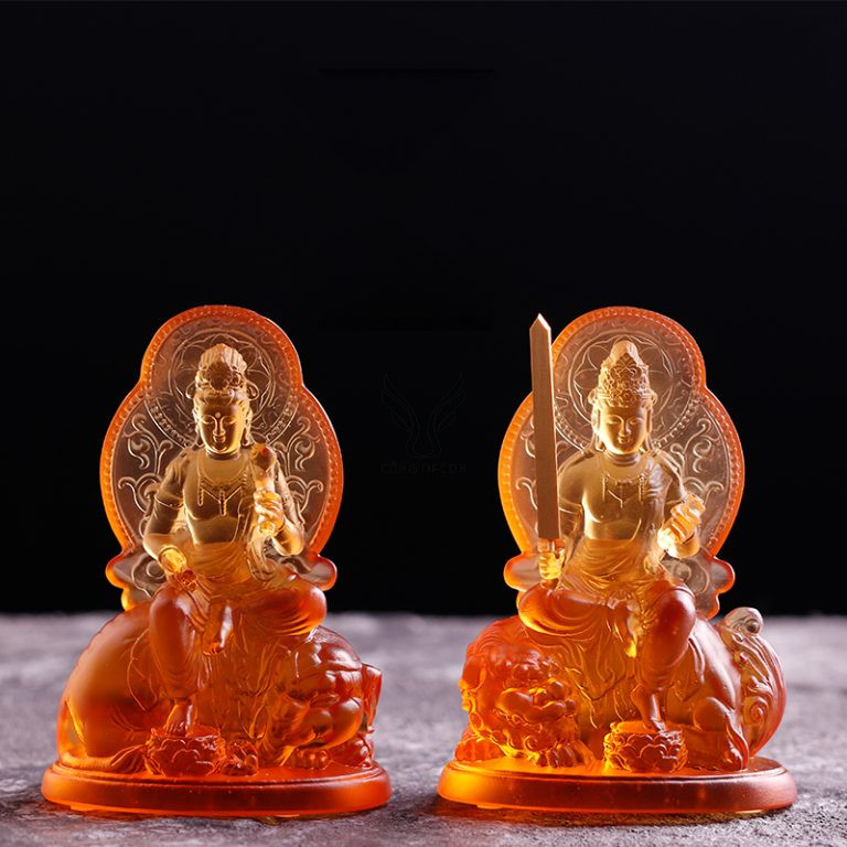 Tượng Văn Thù và Phổ Hiền Bồ Tát decor CD1236