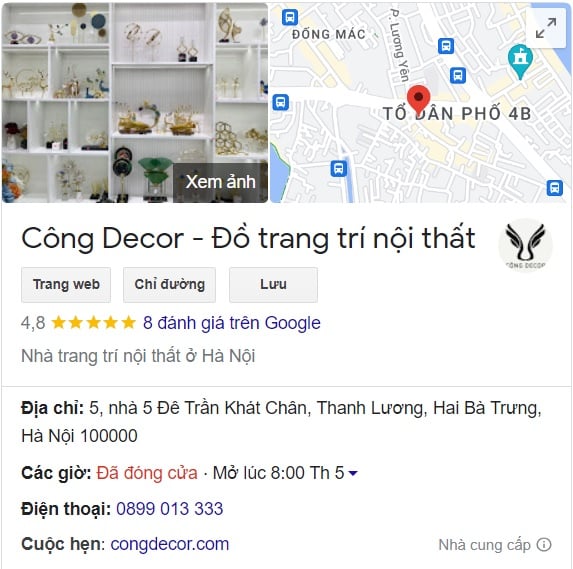 Cửa hàng bán đồ decor trang trí nhà cửa số 1 ở hà nội