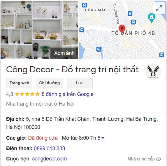 Cửa hàng bán đồ decor trang trí nhà cửa số 1 ở hà nội