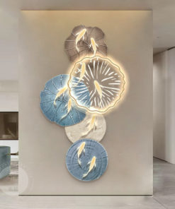 Tranh cửu ngư 3D trang trí phòng khách bắt mắt