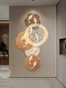 Tranh cửu ngư 3D trang trí phòng khách bắt mắt