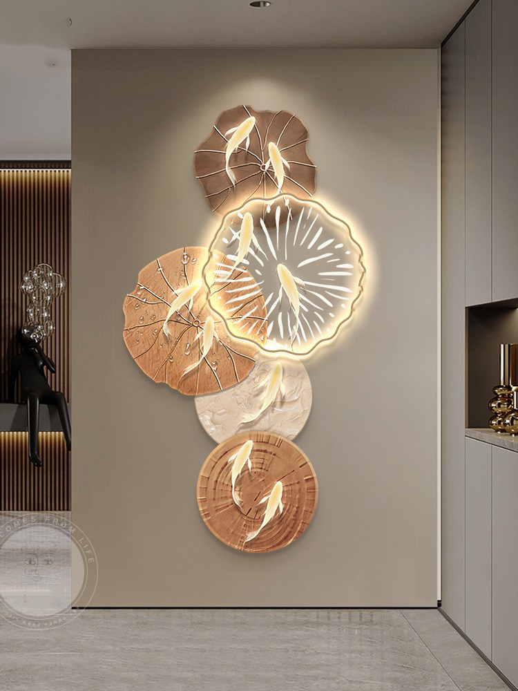 Tranh cửu ngư 3D trang trí phòng khách bắt mắt Tranh cửu ngư 3D trang trí phòng khách bắt mắt