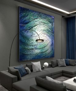 Tranh trừu tượng 3D khổ vuông chất liệu cao cấp