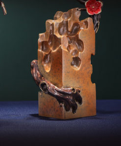 Tượng chim uyên ương đậu cành mai đỏ CD1829