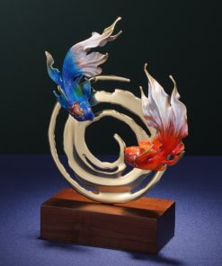 Tượng đôi cá múa lượn bằng đồng