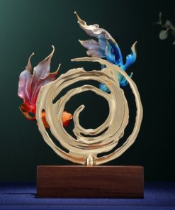 Tượng đôi cá múa lượn bằng đồng