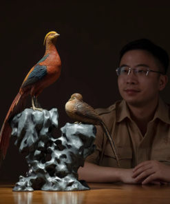 Tượng đôi chim trĩ bằng đồng